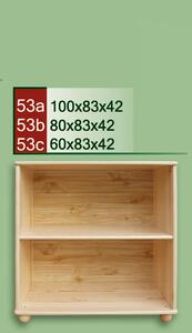 Dřevěný regál knihovna CLASSIC 53 z masivu borovice