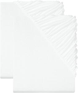 Livarno home Sada žerzejových napínacích prostěradel, 90-100 x 200 cm, bílá, 2dílná (800009605)