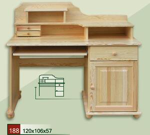 Dřevěný psací stůl CLASSIC 188 z masivu borovice