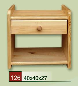 Dřevěný noční stolek CLASSIC 126 z masivu borovice