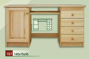 Dřevěný psací stůl CLASSIC 187 z masivu borovice