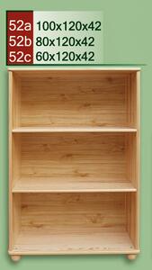 Dřevěný regál knihovna CLASSIC 52 z masivu borovice