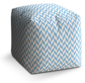Sablio Taburet Cube Modrobílé kosodélníky: 40x40x40 cm