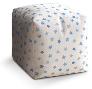 Sablio Taburet Cube Modré hvězdy na bílé: 40x40x40 cm