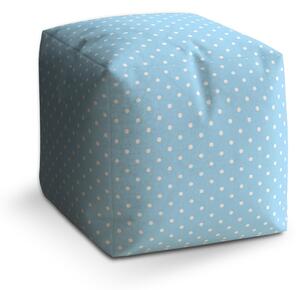 Sablio Taburet Cube Bílé tečky na modré: 40x40x40 cm