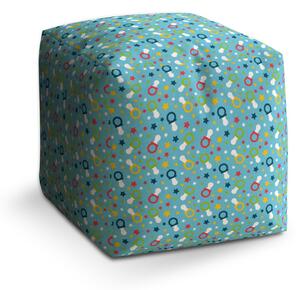 Sablio Taburet Cube Dudlíky a hvězdy: 40x40x40 cm