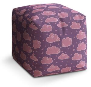 Sablio Taburet Cube Růžové obláčky: 40x40x40 cm