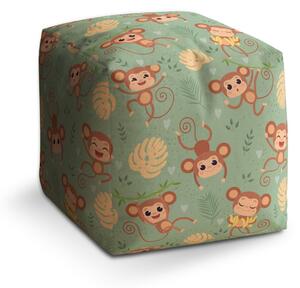 Sablio Taburet Cube Roztomilé opičky: 40x40x40 cm