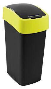 Žlutý/černý plastový odpadkový koš na tříděný odpad 45 l Flip Bin – Curver