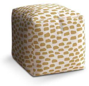 Sablio Taburet Cube Zlaté tahy štětcem: 40x40x40 cm