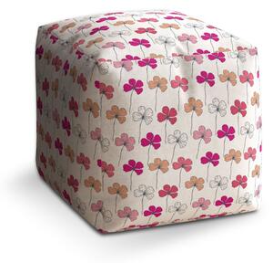 Sablio Taburet Cube Růžové kvítí: 40x40x40 cm