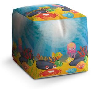 Sablio Taburet Cube Podmořský svět: 40x40x40 cm