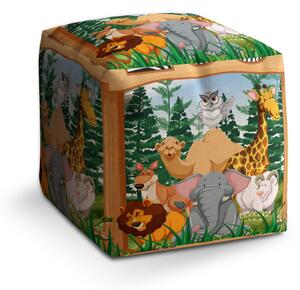 Sablio Taburet Cube Zoo: 40x40x40 cm