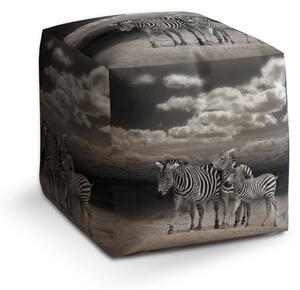 Sablio Taburet Cube Zebry: 40x40x40 cm