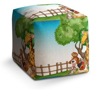 Sablio Taburet Cube Zvířátka 2: 40x40x40 cm