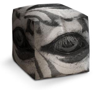 Sablio Taburet Cube Oko zebry: 40x40x40 cm