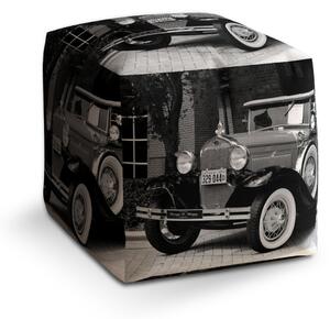 Sablio Taburet Cube Černobílý veterán: 40x40x40 cm