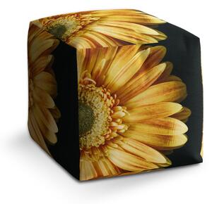 Sablio Taburet Cube žlutá gerbera: 40x40x40 cm