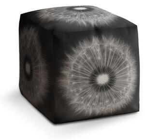 Sablio Taburet Cube Černobílá pampeliška: 40x40x40 cm