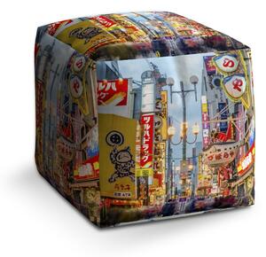 Sablio Taburet Cube Noční ulička: 40x40x40 cm
