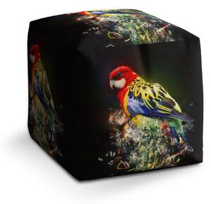 Sablio Taburet Cube Barevný papoušek: 40x40x40 cm