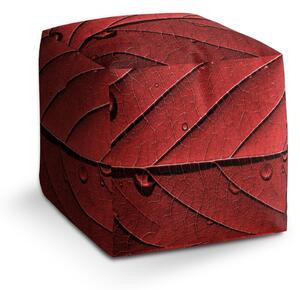 Sablio Taburet Cube Červený list: 40x40x40 cm