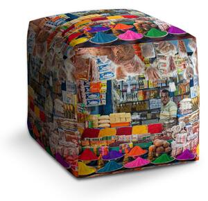 Sablio Taburet Cube Barevné koření: 40x40x40 cm