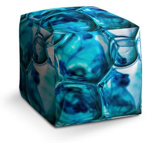 Sablio Taburet Cube Modré bubliny: 40x40x40 cm