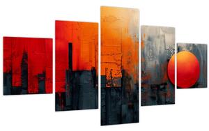 Obraz - Abstraktní malba města (125x70 cm)
