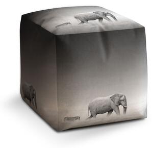 Sablio Taburet Cube Slon a zebra: 40x40x40 cm