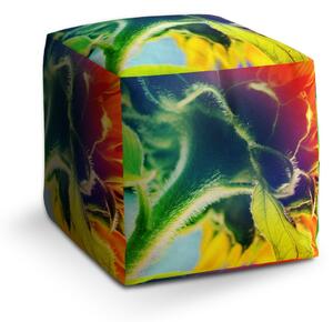 Sablio Taburet Cube Duhová květina: 40x40x40 cm