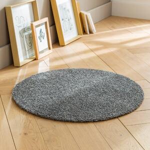 Jemný a hebký buklé koberec antracitová průměr 80 cm