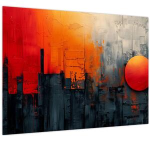 Obraz - Abstraktní malba města (70x50 cm)