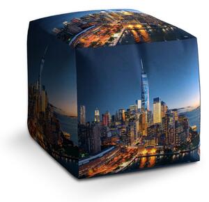 Sablio Taburet Cube Noční mrakodrapy: 40x40x40 cm