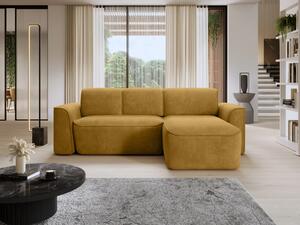 Rozkládací sedací souprava KYRIE - hořčicová, pravý roh