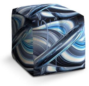 Sablio Taburet Cube Modrá abstrakce: 40x40x40 cm