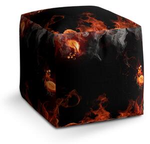 Sablio Taburet Cube Červený oheň: 40x40x40 cm