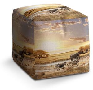 Sablio Taburet Cube Safari: 40x40x40 cm