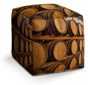 Sablio Taburet Cube Dřevěné sudy: 40x40x40 cm