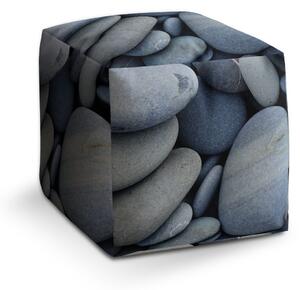 Sablio Taburet Cube Černé kameny: 40x40x40 cm