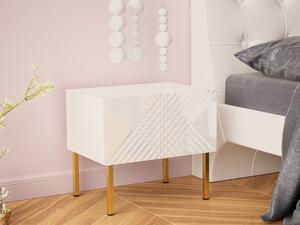 Noční stolek Madrielle 50, Barva dřeva: bílá/bílý lesk Mirjan24 5903211164705