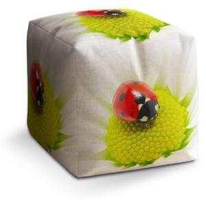 Sablio Taburet Cube Beruška na květu: 40x40x40 cm