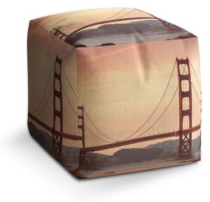 Sablio Taburet Cube Golden Gate 2: 40x40x40 cm