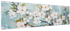 Obraz - Malba, květoucí větve stromu (170x50 cm)
