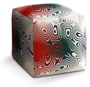 Sablio Taburet Cube Dvoubarevná abstrakce: 40x40x40 cm