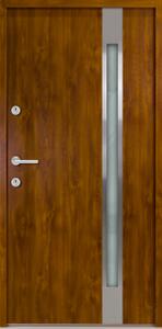 FM TÜREN Vchodové dveře s ocelovým opláštěním FM Turen model ATU504 Orientace dveří: Levé, otevírání ven, Dekor: Zlatý dub, Standardní rozměr: 90 cm x 200 cm - vnější rozměr rámu