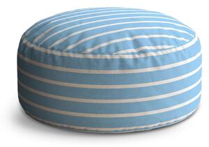 Sablio Taburet Circle Modrobílé pruhy: 40x50 cm
