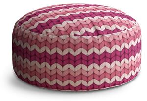 Sablio Taburet Circle Střídajíci růžové pletení: 40x50 cm