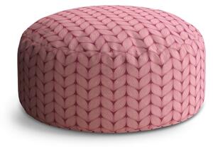 Sablio Taburet Circle Růžové pletení z vlny: 40x50 cm