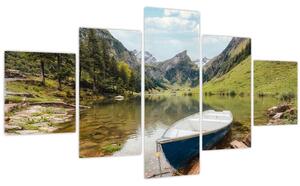 Obraz - Seealpsee, jezero Švýcarska (125x70 cm)
